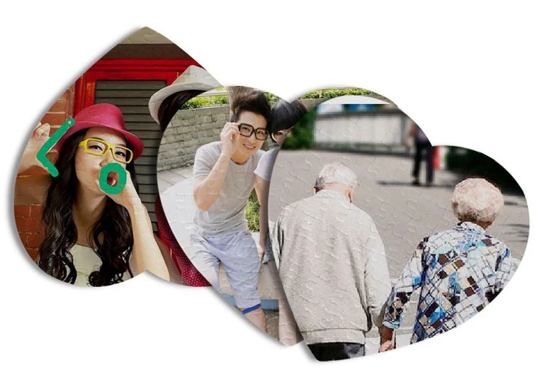 Puzzle inimă sublimabil – personalizabil cu imagine, ideal pentru cadouri